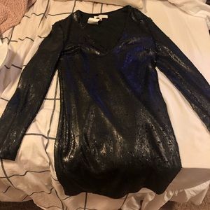 XS Matte Black Sequin Dress